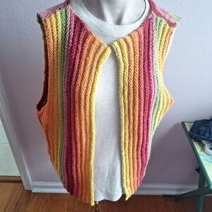 Colorful Striped Knit Vest